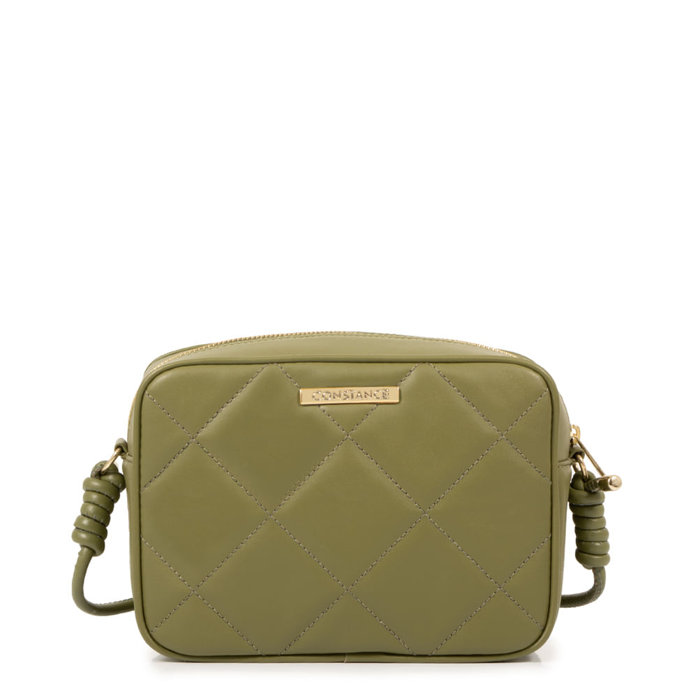 Bolsa Quadrada Verde Matelassê Alça Nó
