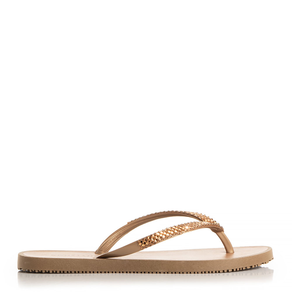 Chinelo Dourado Strass