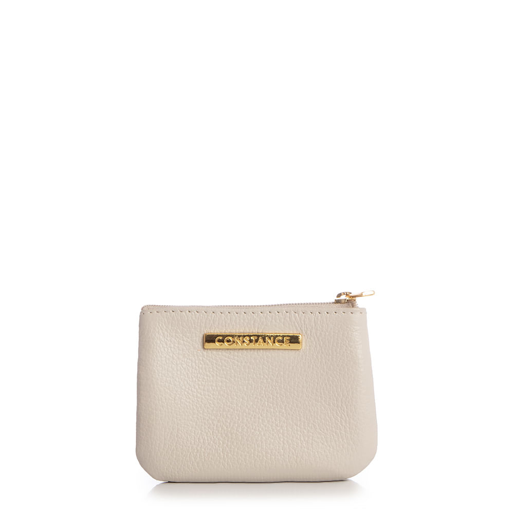 Porta Moedas Couro Off-White