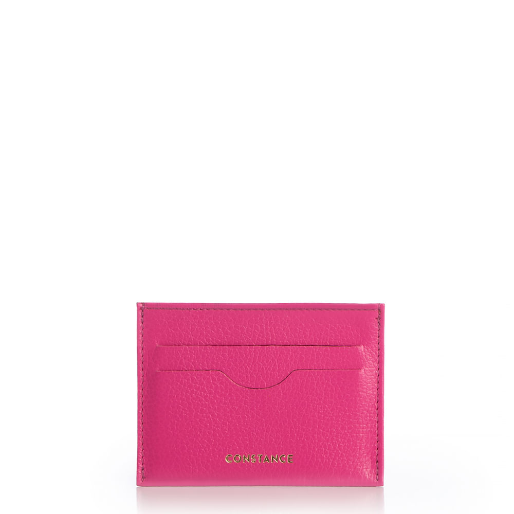 Porta-Cartões Couro Rosa