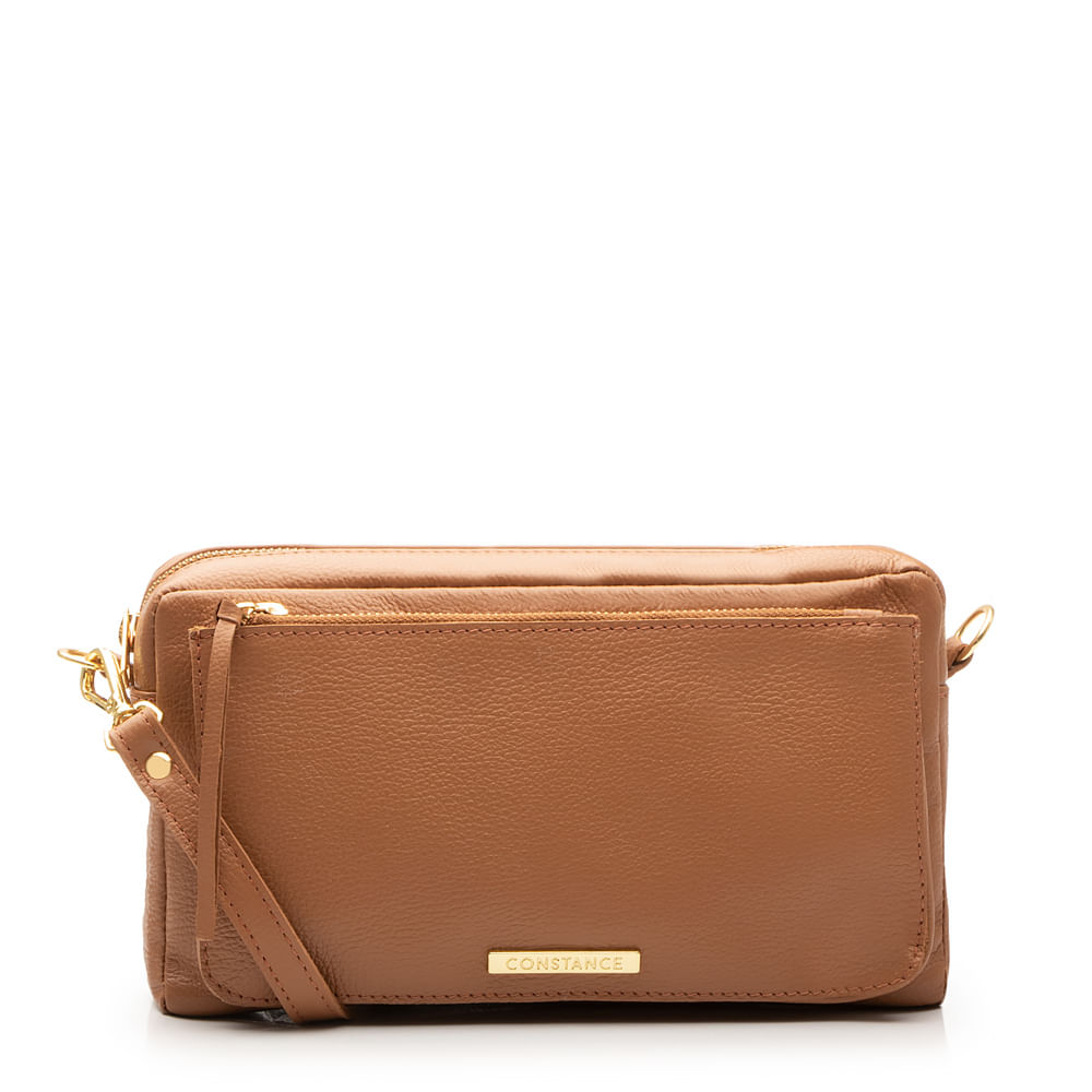 Bolsa Tiracolo Couro Caramelo Média