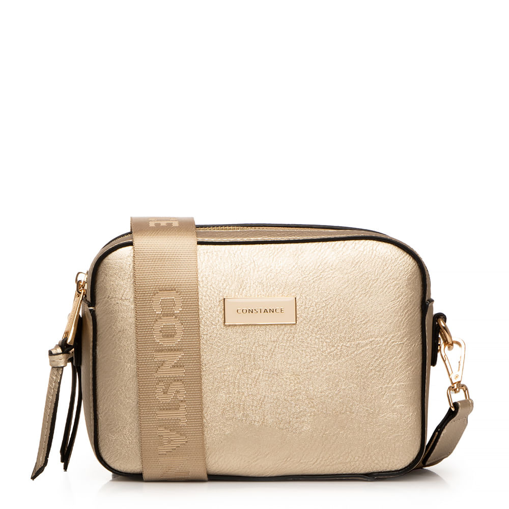 Bolsa Dourada Tiracolo Alça Gorgurão