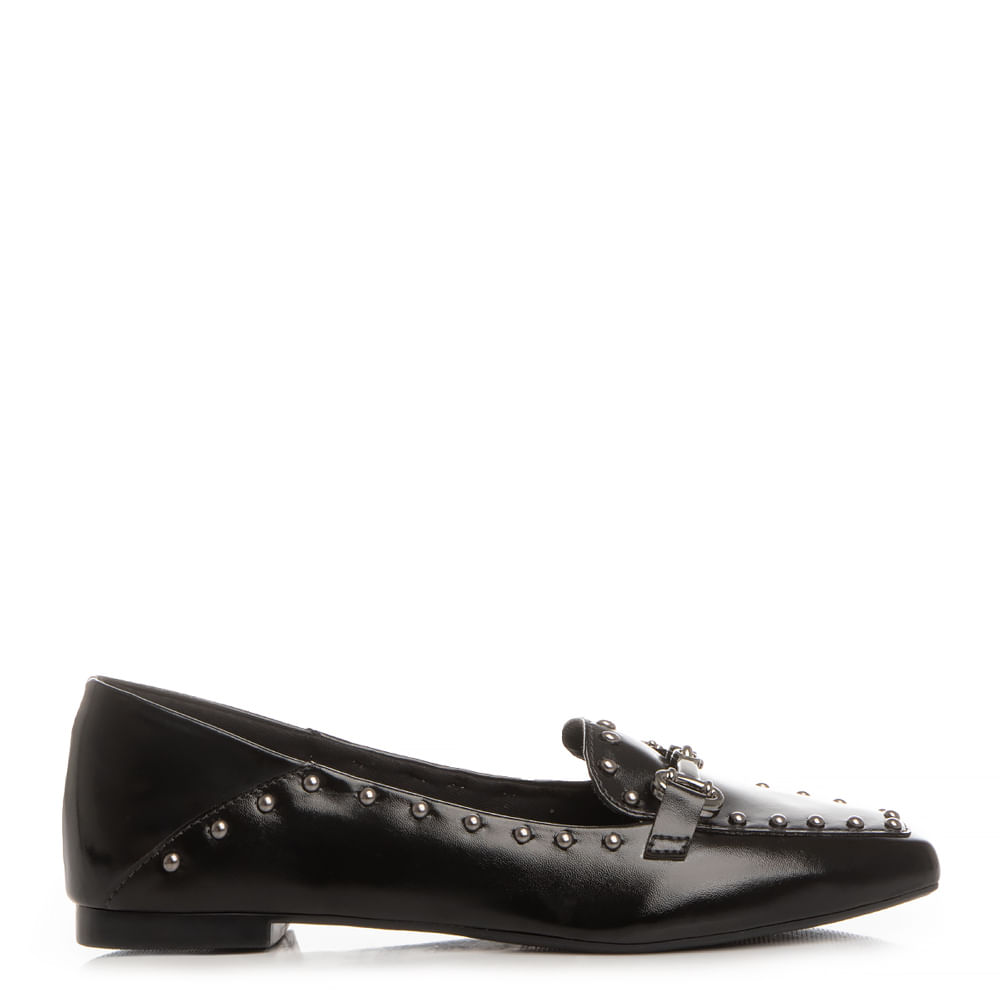 Mocassim Preto Aplicação Tachas