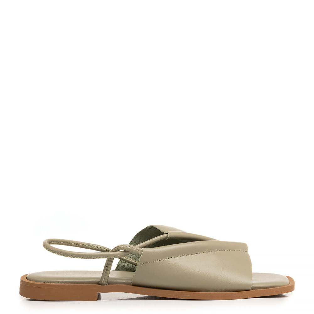 Rasteira de Couro Verde Comfort