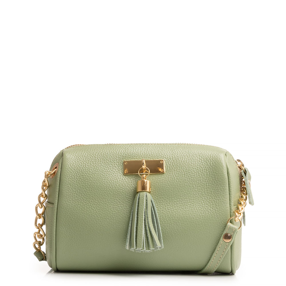 Bolsa Verde Couro Tiracolo