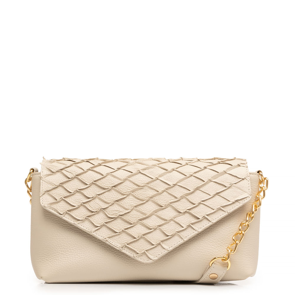 Bolsa Off White Couro Nervura