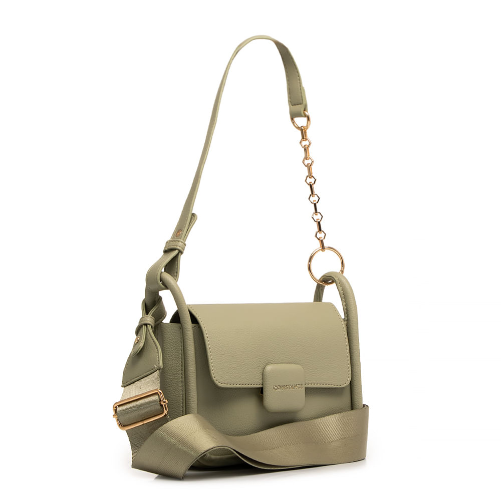 Bolsa Verde Tiracolo Alça Gorgurão