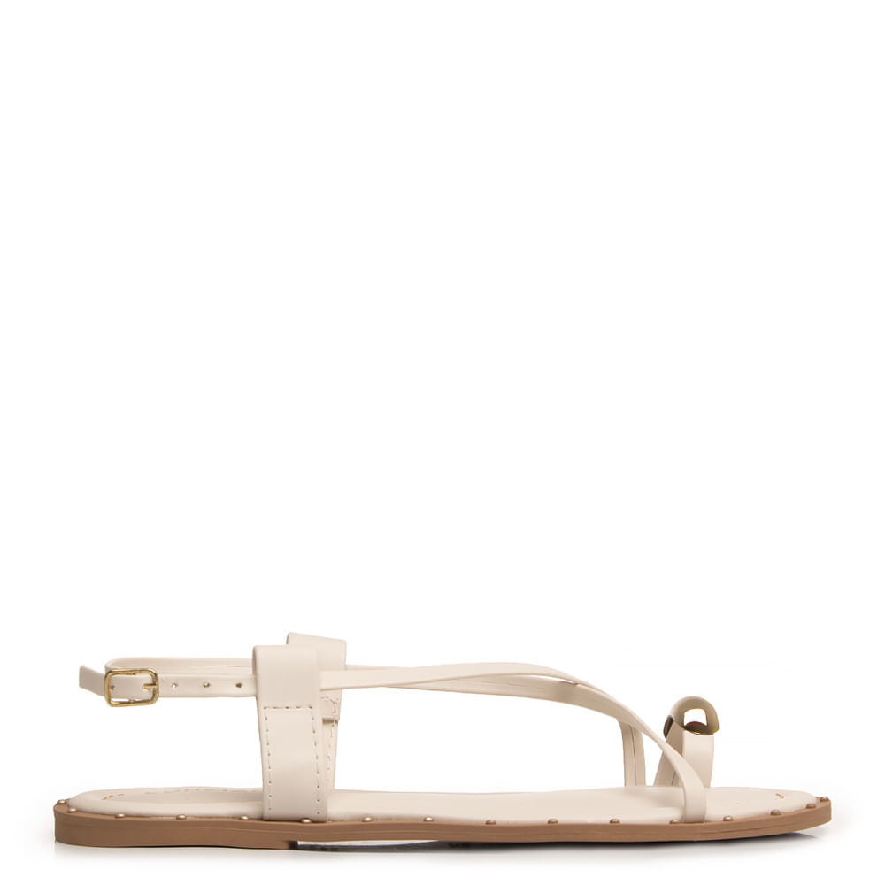 Rasteira Off White Oval Tachas