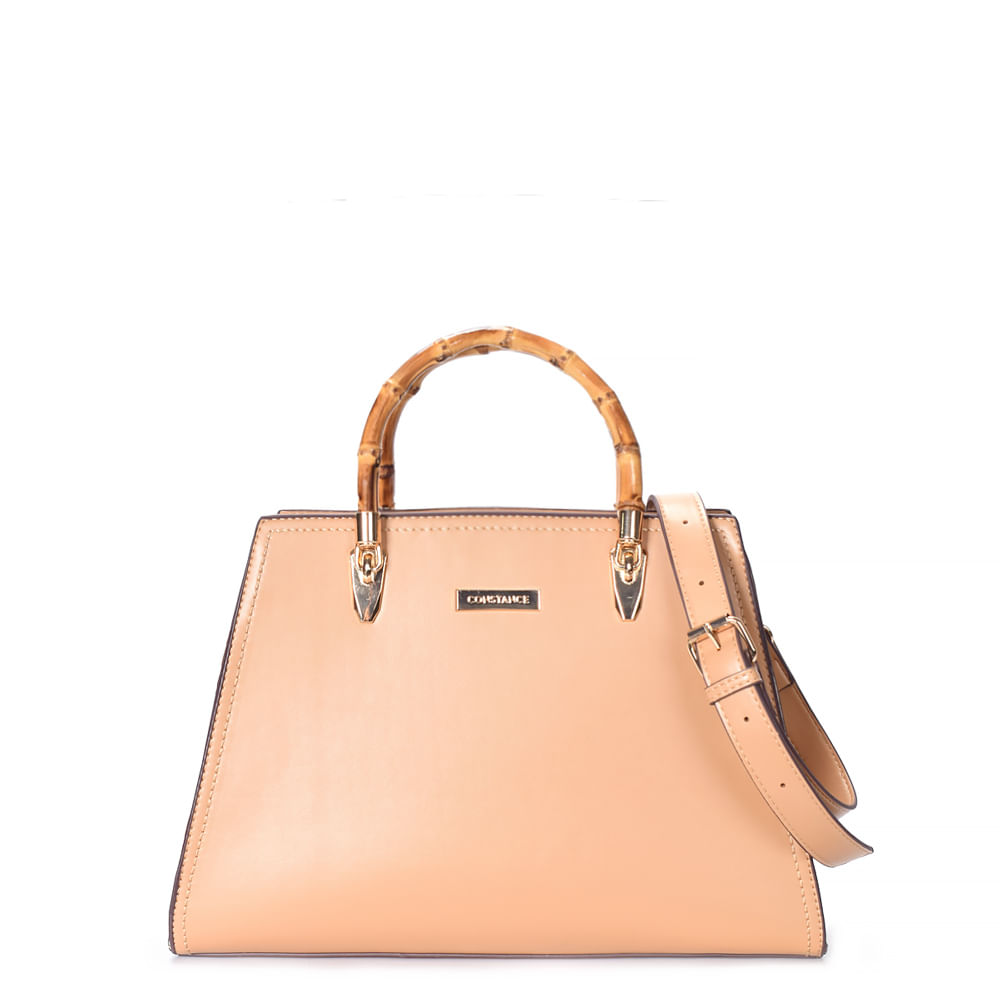 Bolsa Tote Alça Bambu Bege