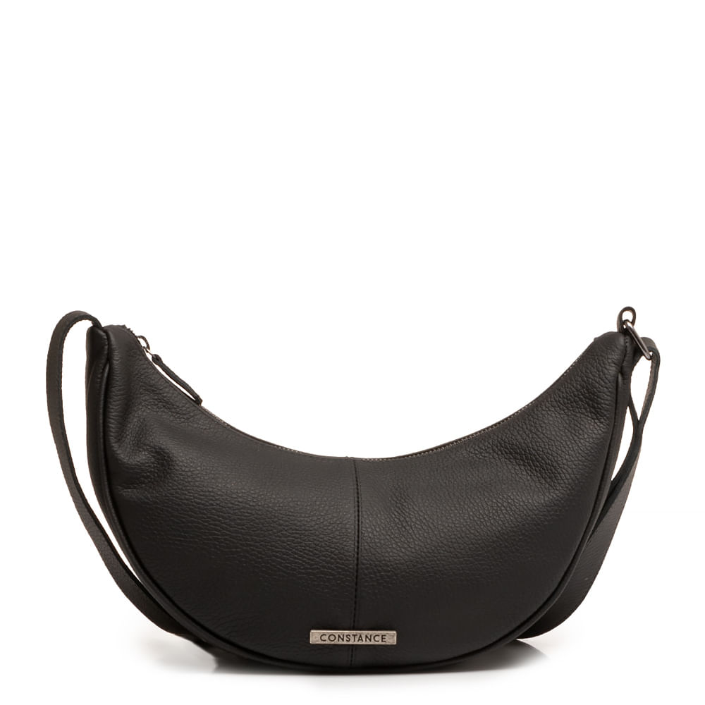 Bolsa Meia Lua Couro Preta