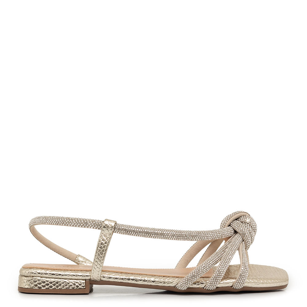 Rasteira Strass Dourada