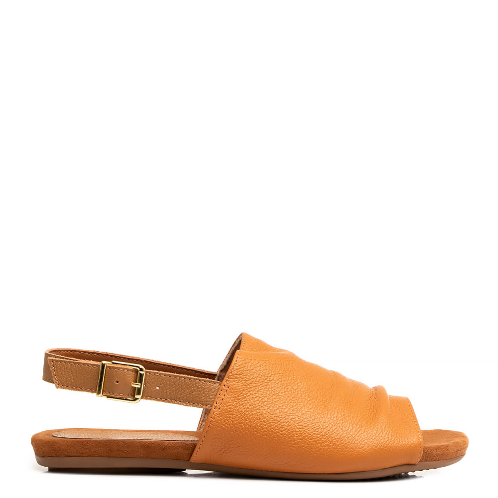 Rasteira Comfort Couro Ocre