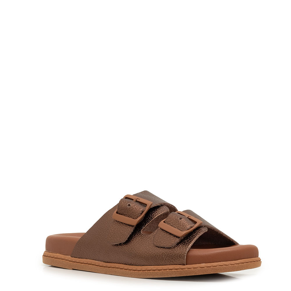 Papete Couro Comfort Bronze Fivelas