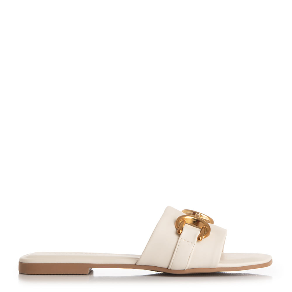 Rasteira Off White Bridão Dourado