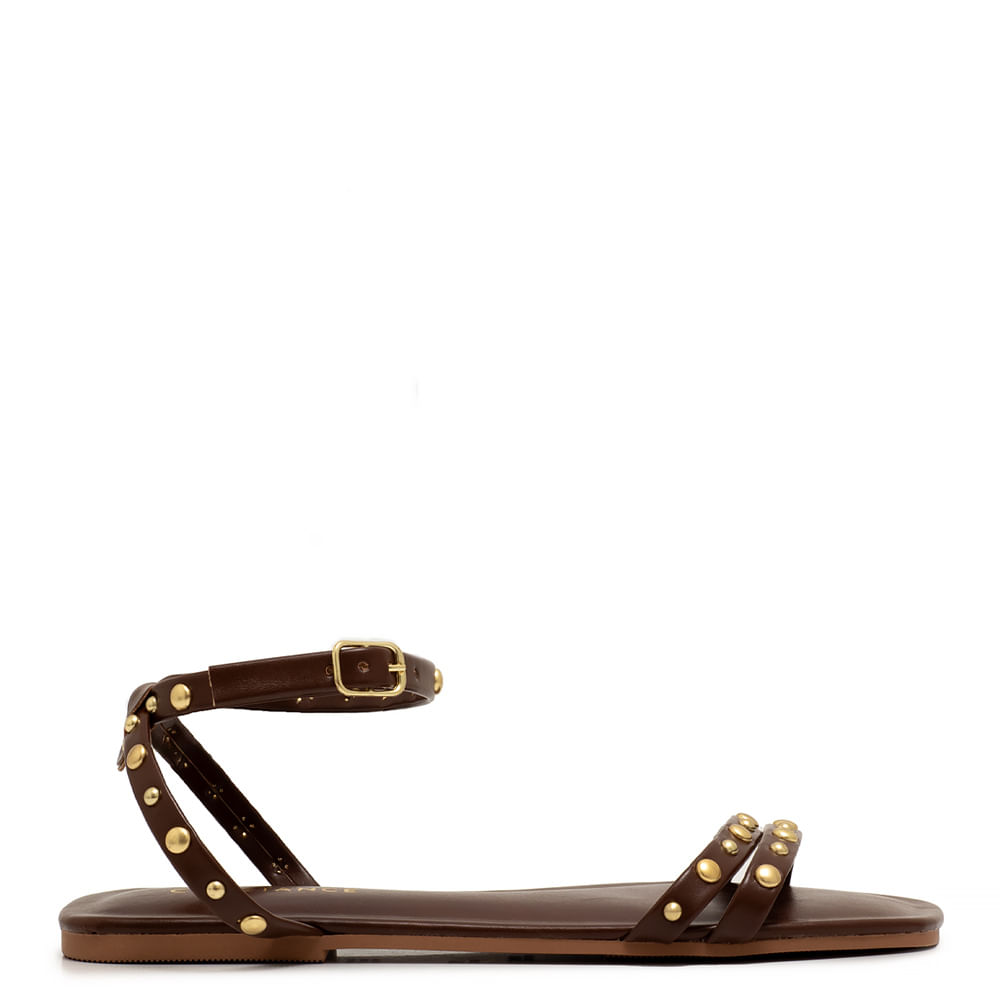 Rasteira Tachas Marrom