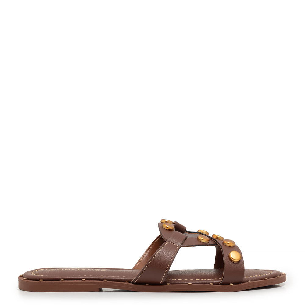 Rasteira Tachas Marrom