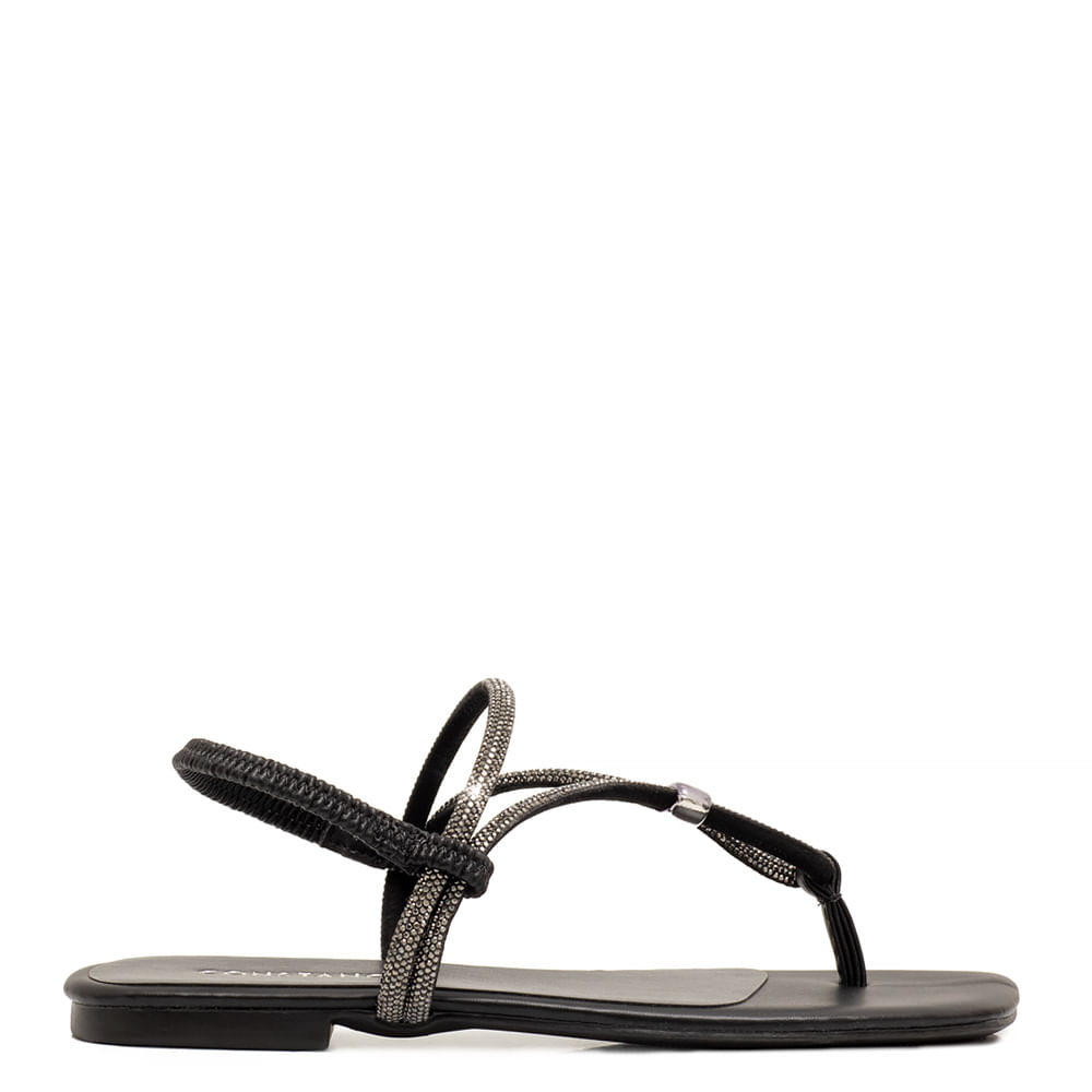 Rasteira Strass Preto