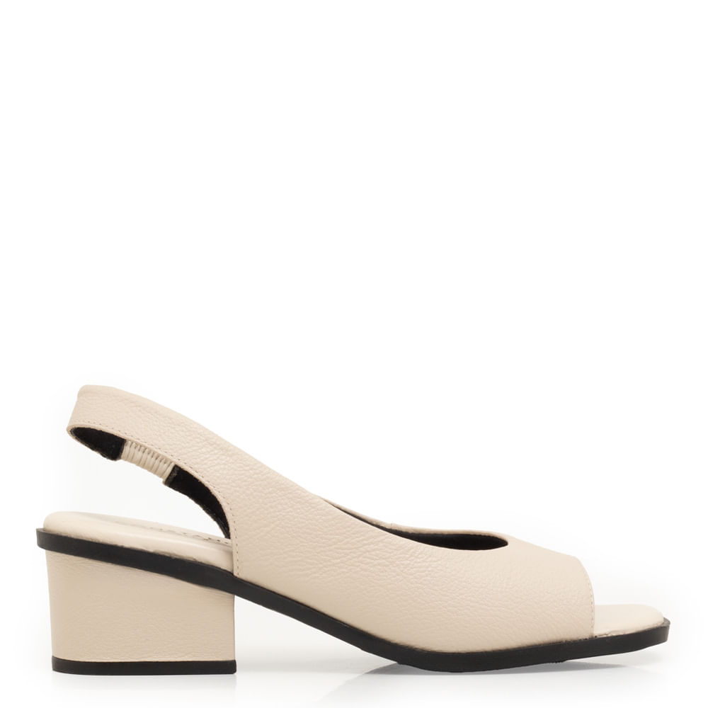 Sandália Peep Toe Off White