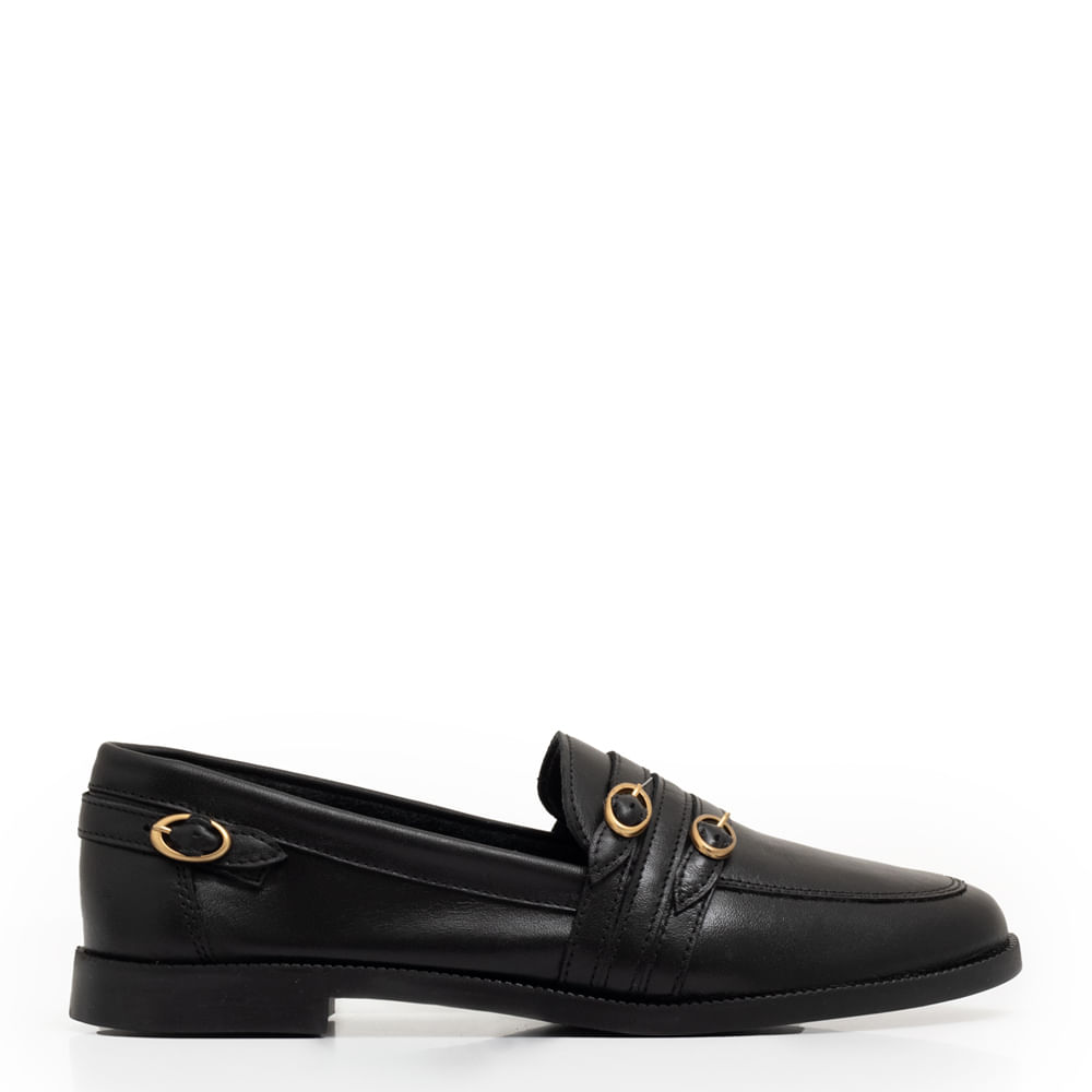 Mocassim Fivela Preto