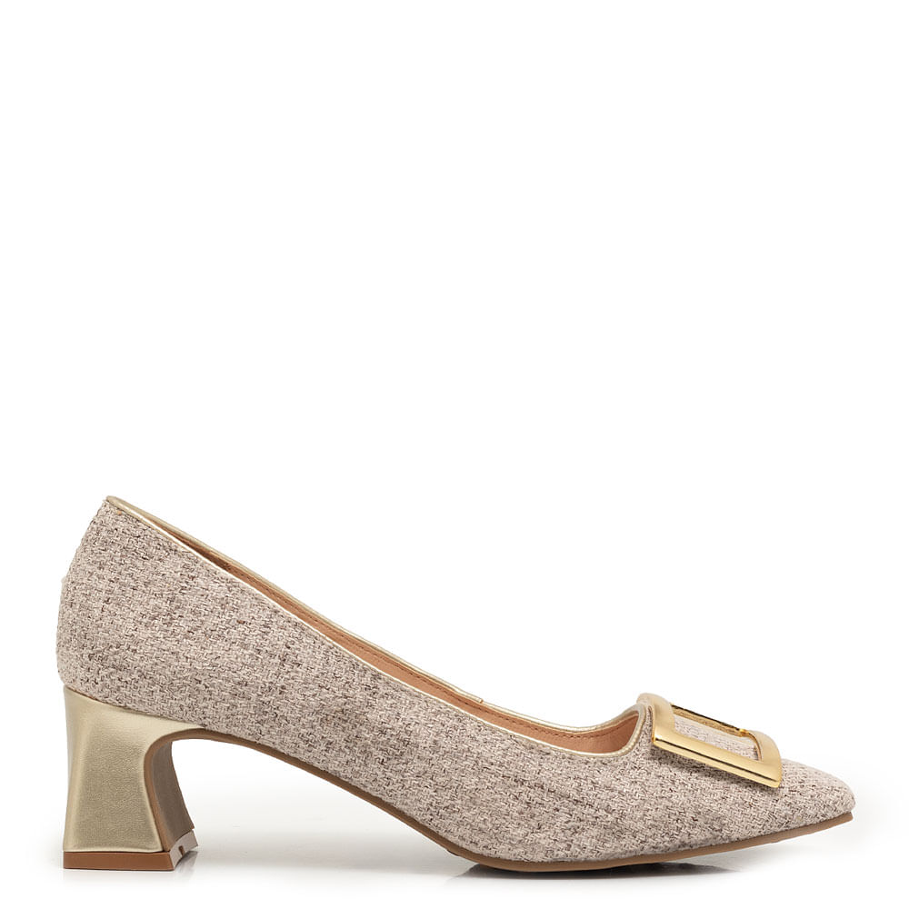 Scarpin Cinza Enfeite
