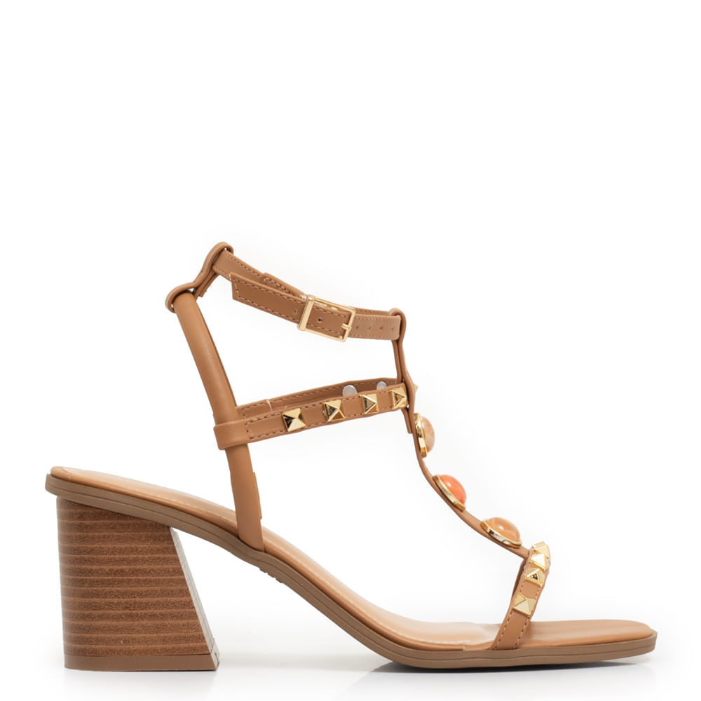 Sandália Spikes Caramelo