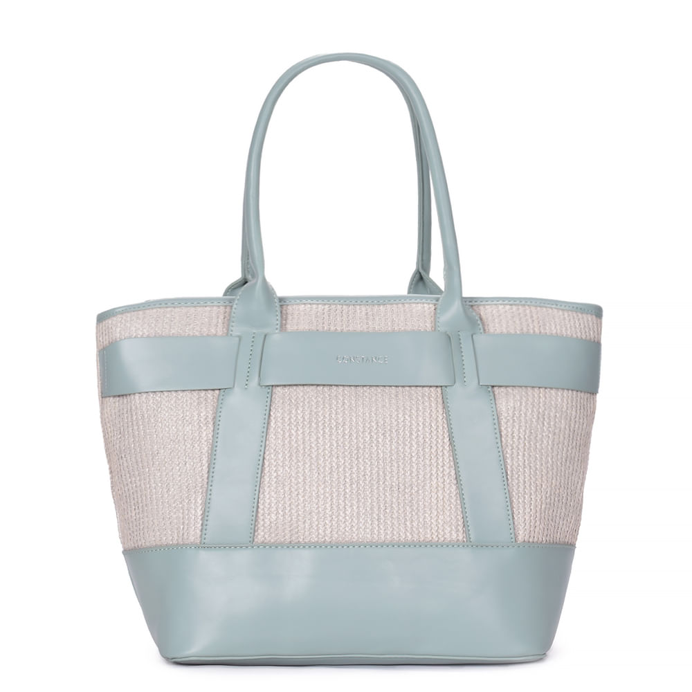 Bolsa Shopping Bag Palha Azul