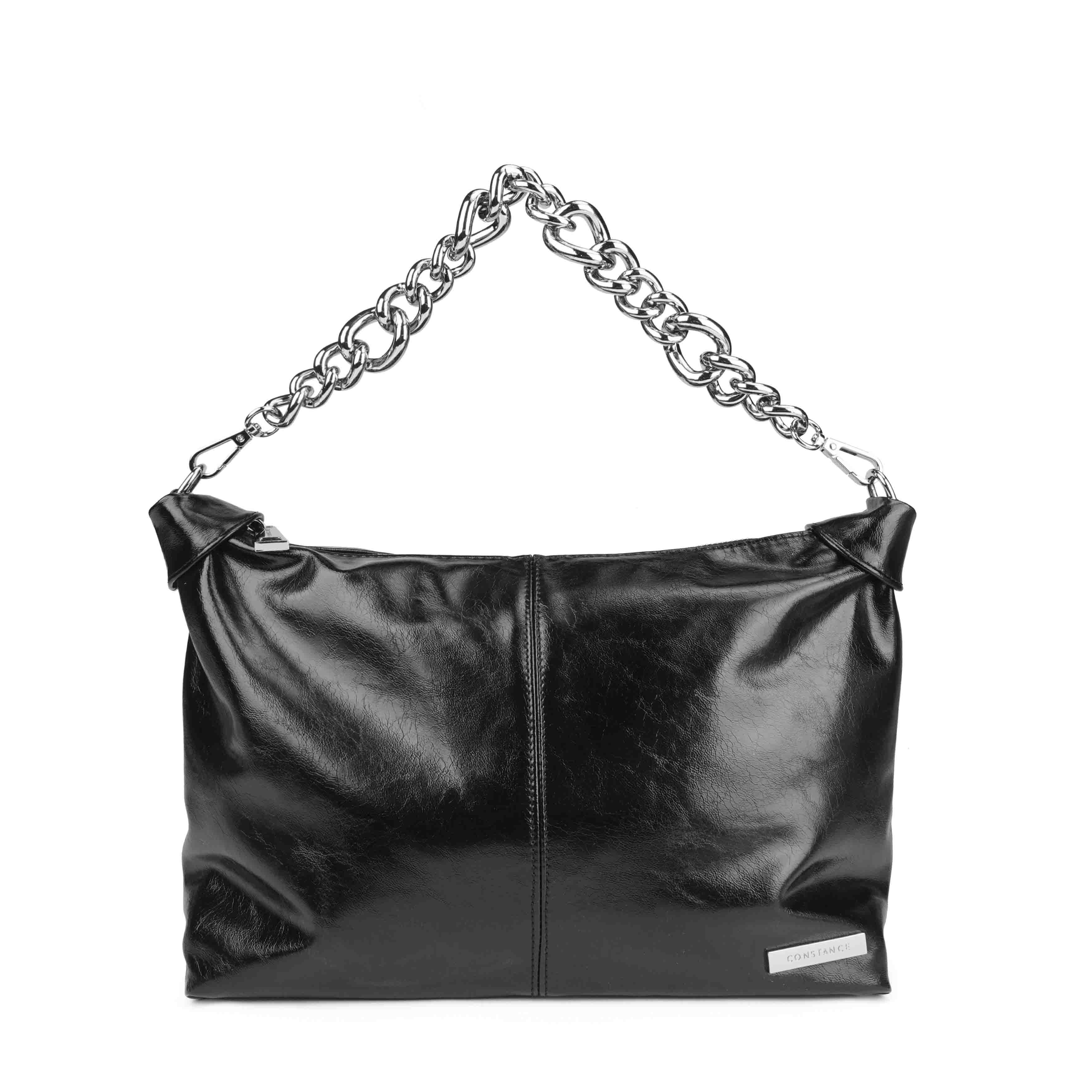 Bolsa de Ombro Preta Alça Corrente Grande