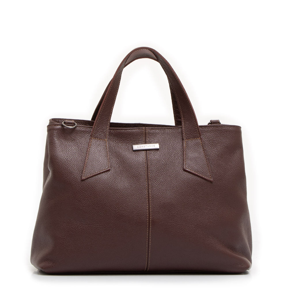 Bolsa Tote Vinho Couro Alça Geométrica