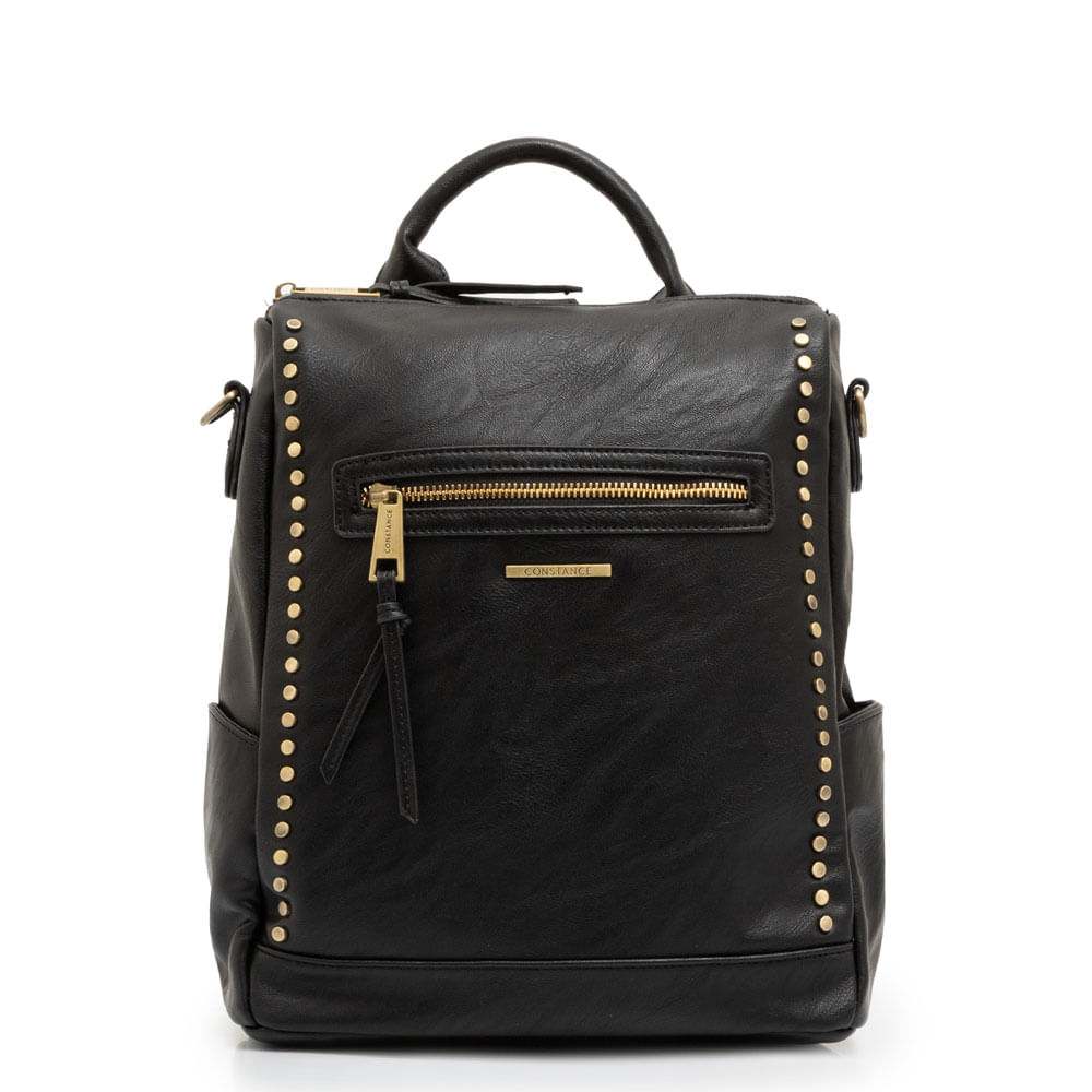 Mochila Enfeites Tachas Preta
