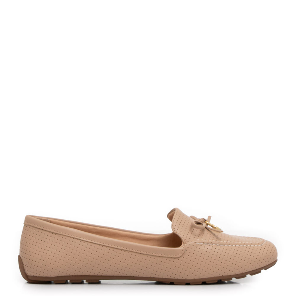 Mocassim laço Enfeite Nude