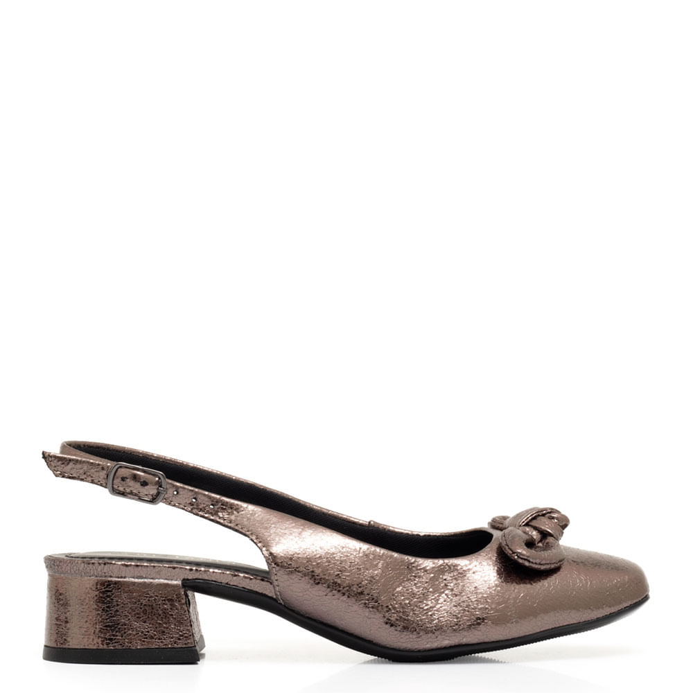 Scarpin Laço Prata Velho
