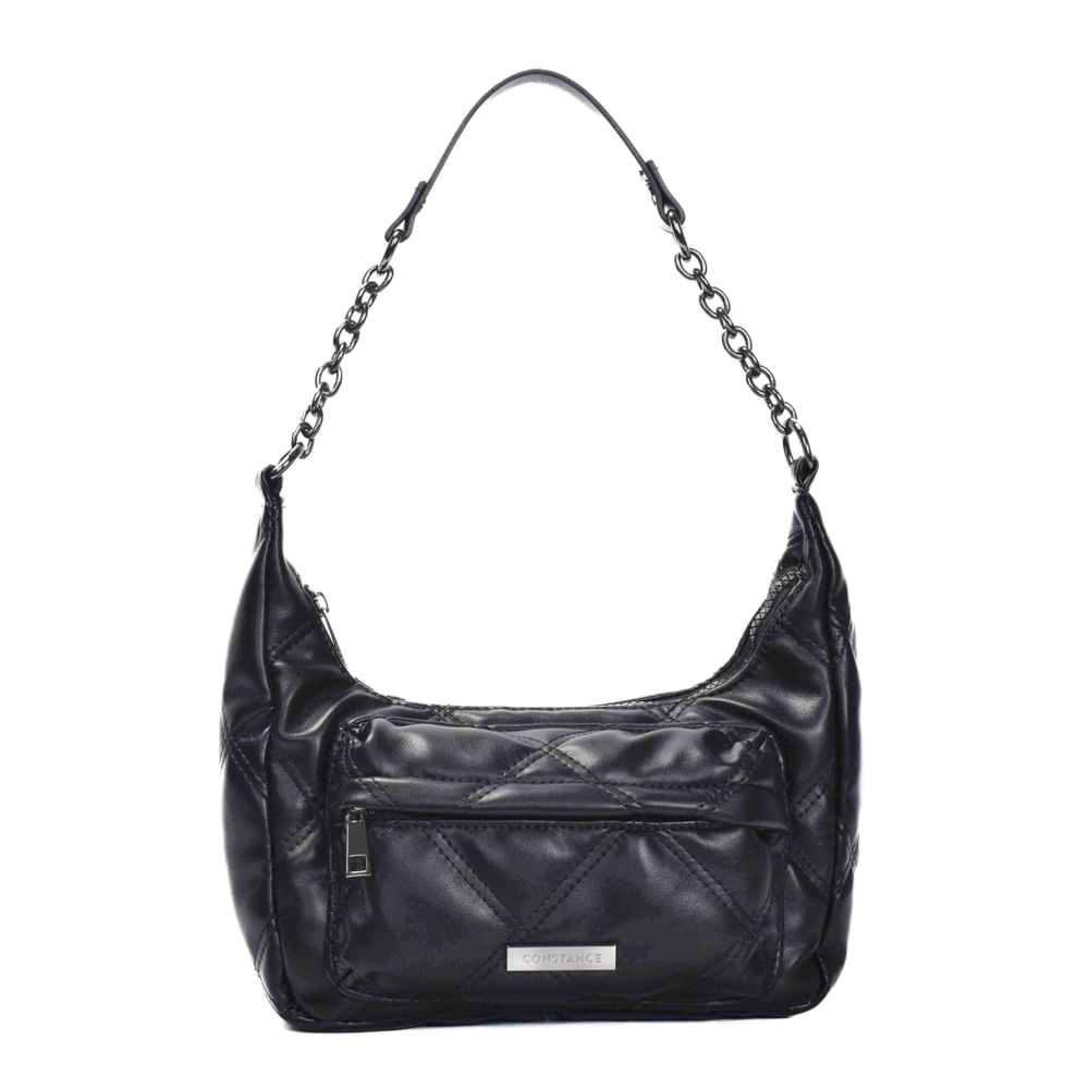 Bolsa Meia Lua Matelassê Preta