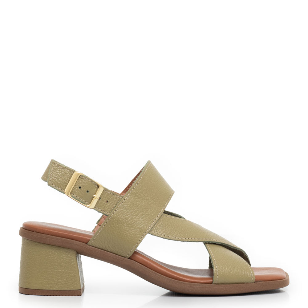 Sandália Verde Comfort Couro