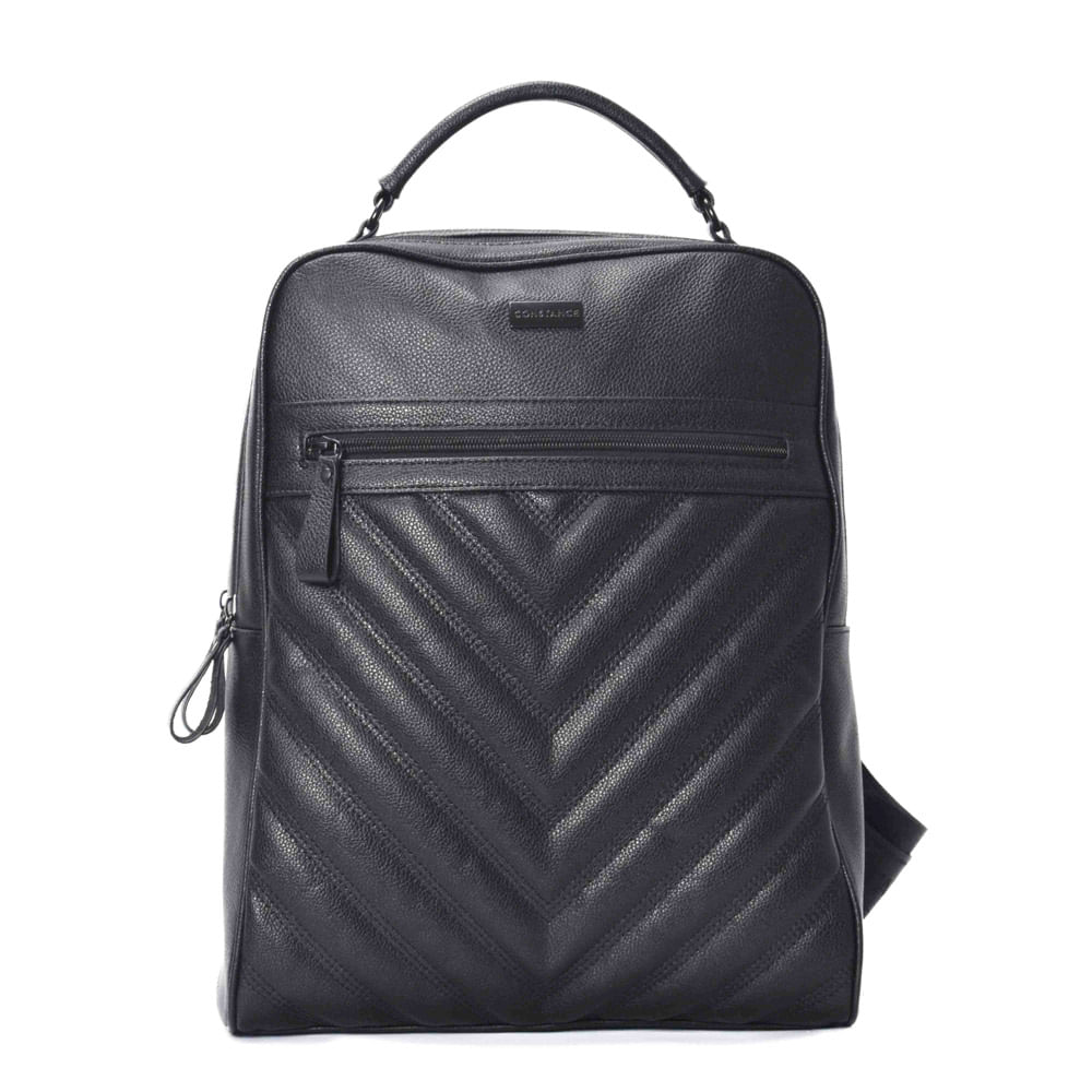 Mochila Couro Matelassê Preta