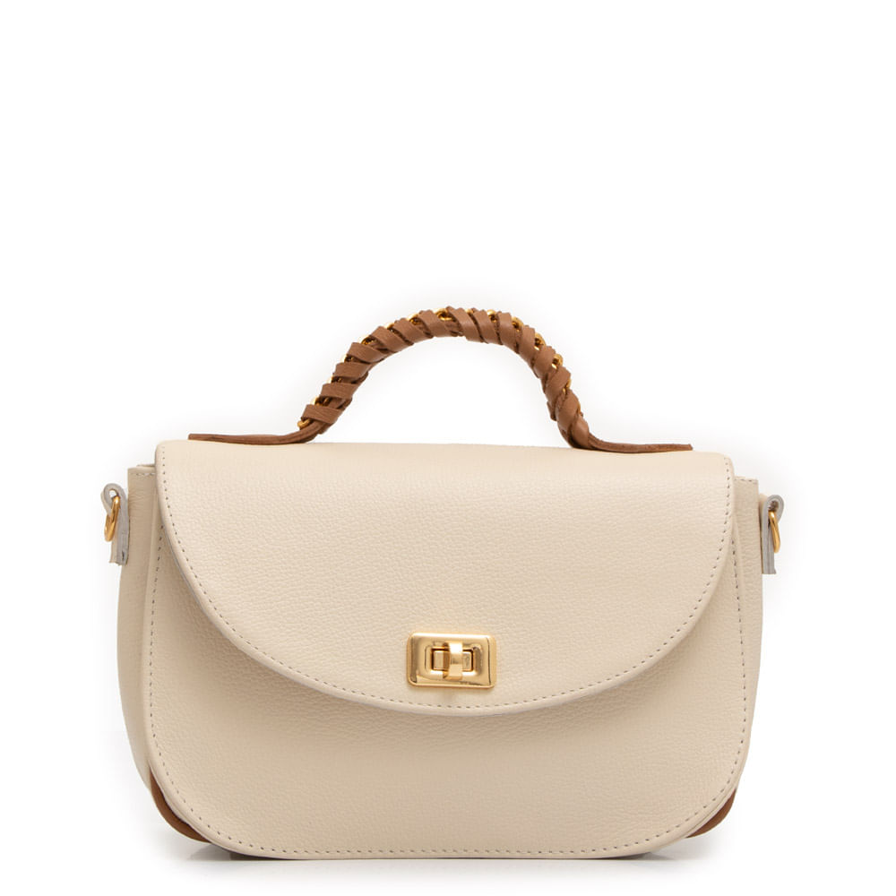 Bolsa Estruturada Couro Off white