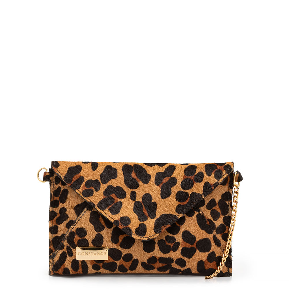 Mini Bolsa Couro Corrente Onça