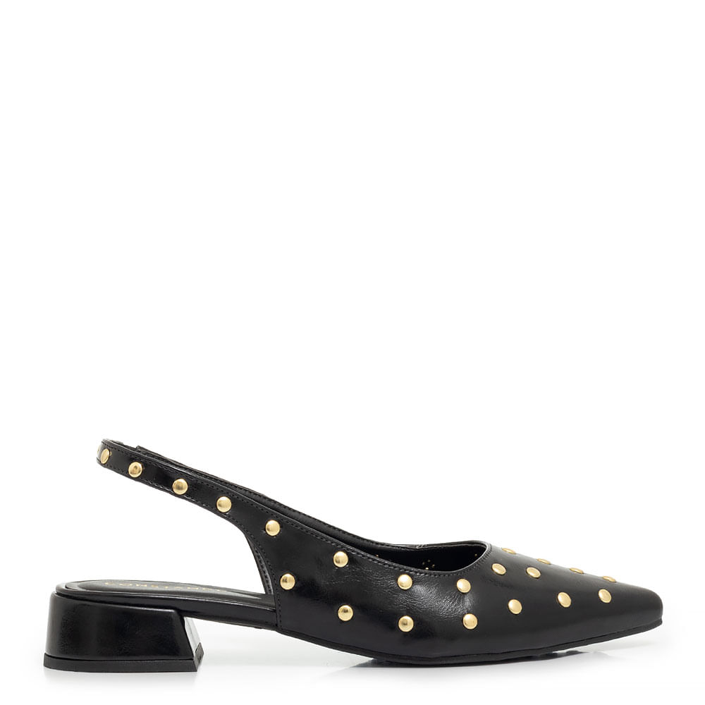 Scarpin Slingback Enfeites Tachas