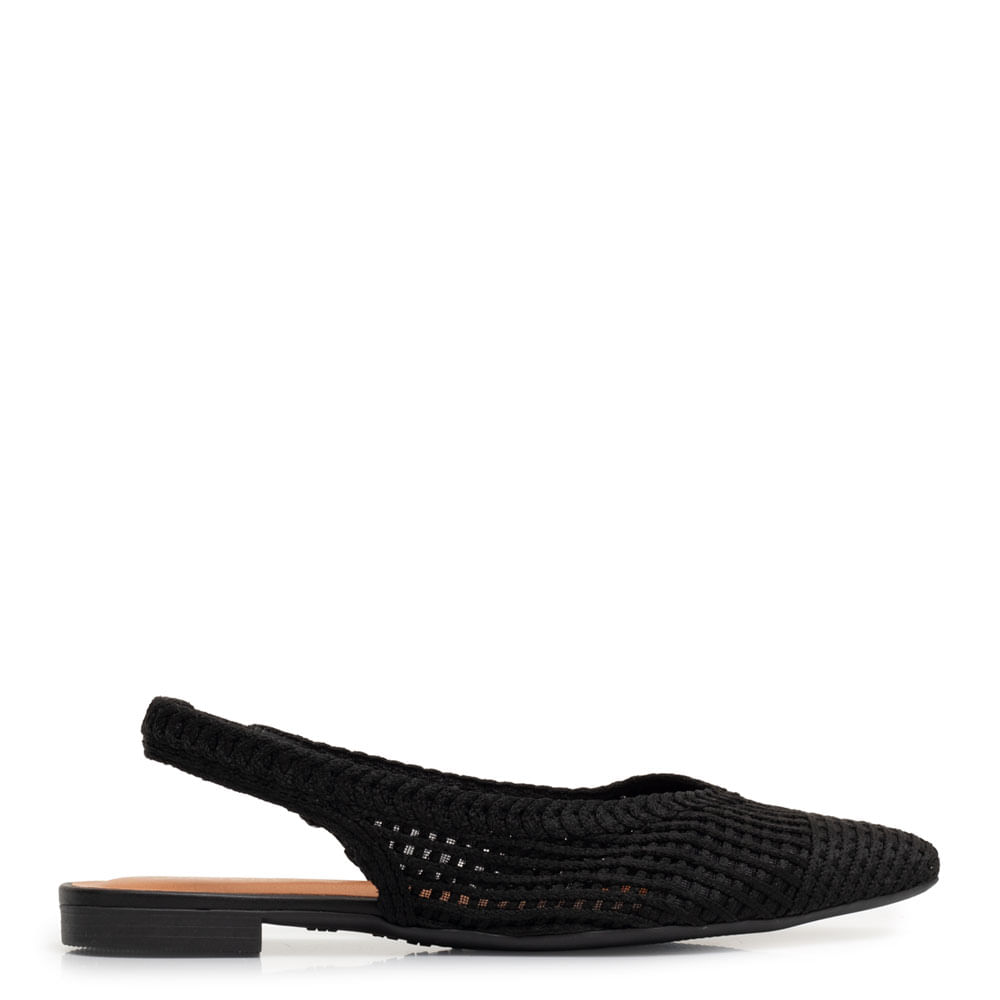 Sapatilha Preta Slingback Trama