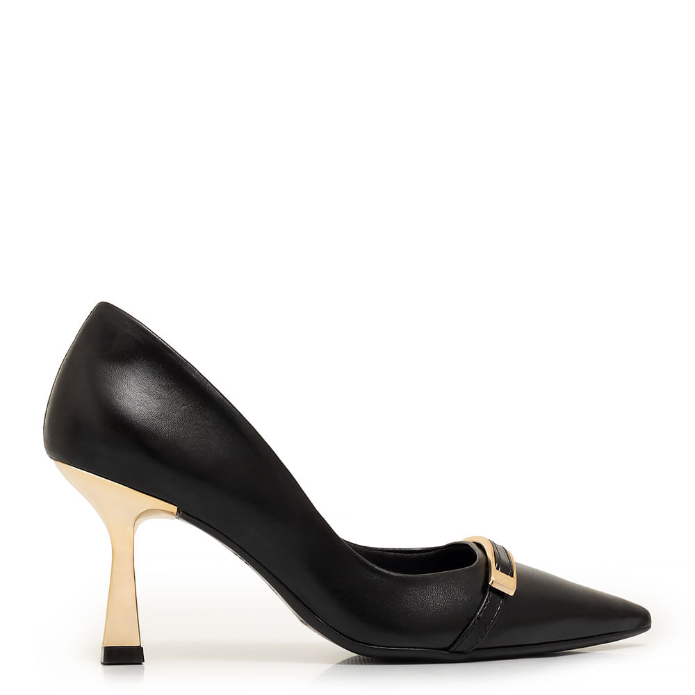 Scarpin Enfeites Preto