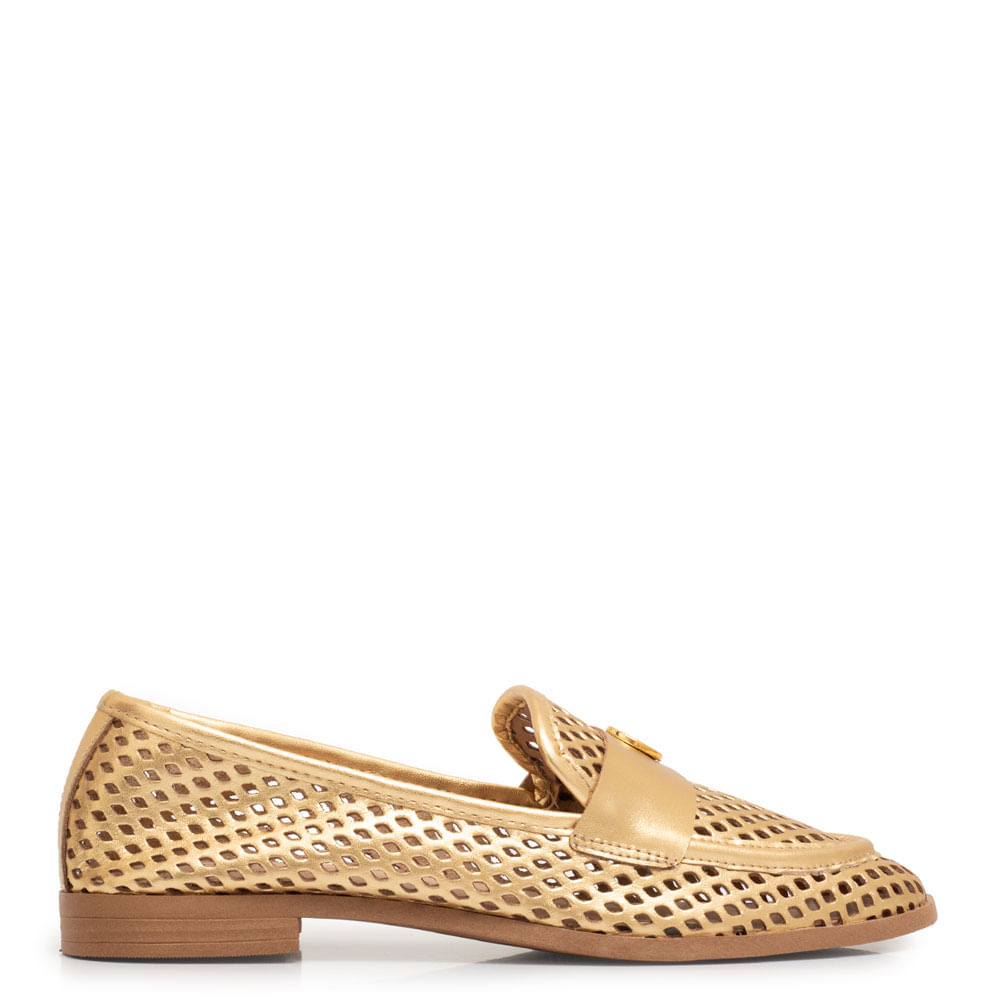 Mocassim Laser Medalha Dourado