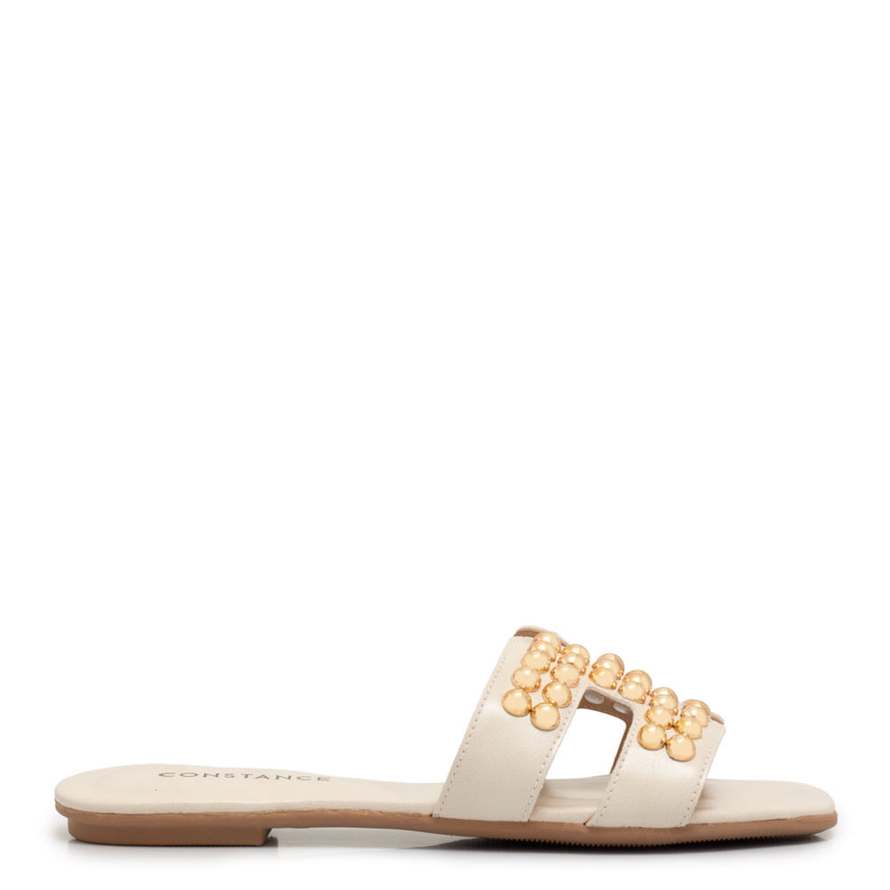 Rasteira Off White Esferas
