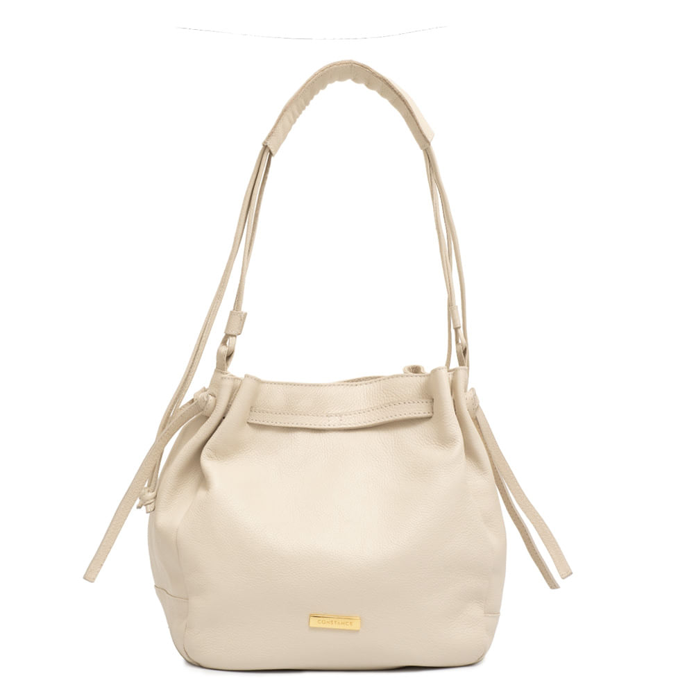 Bolsa Bucket Couro Off White