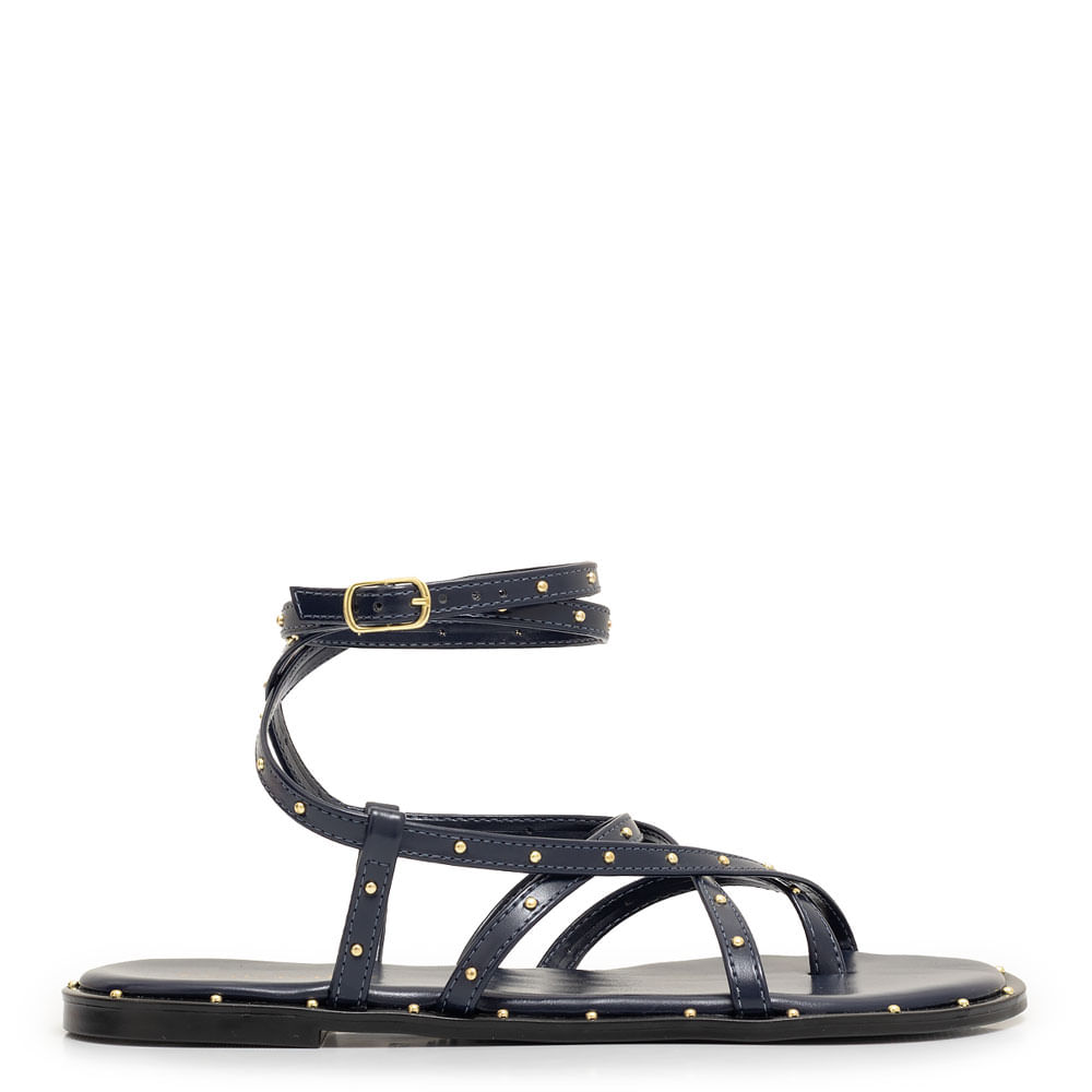 Rasteira Azul Marinho Tachas