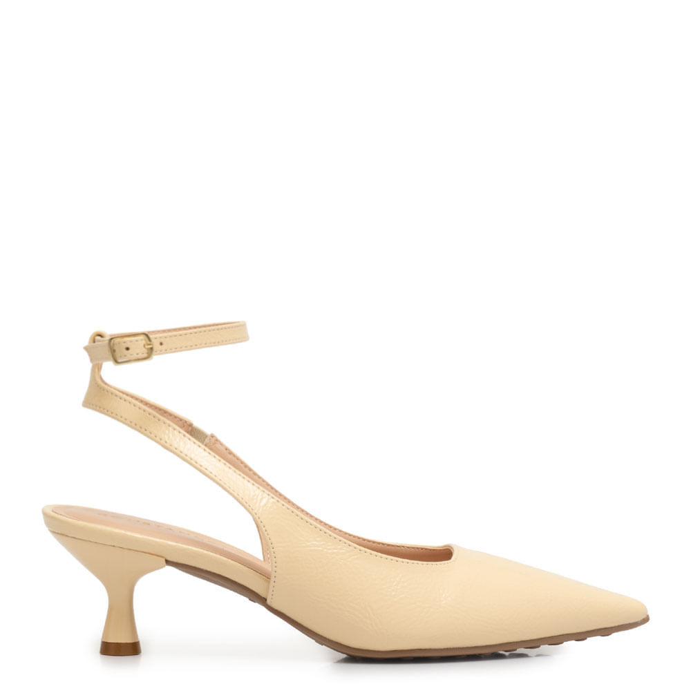 Scarpin Slingback Amarelo Verniz