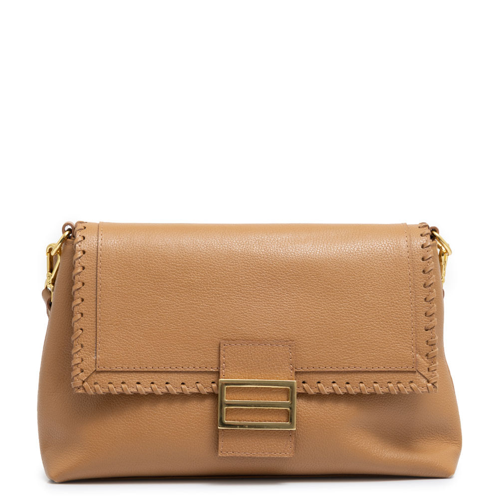 Bolsa Couro Enfeite Caramelo