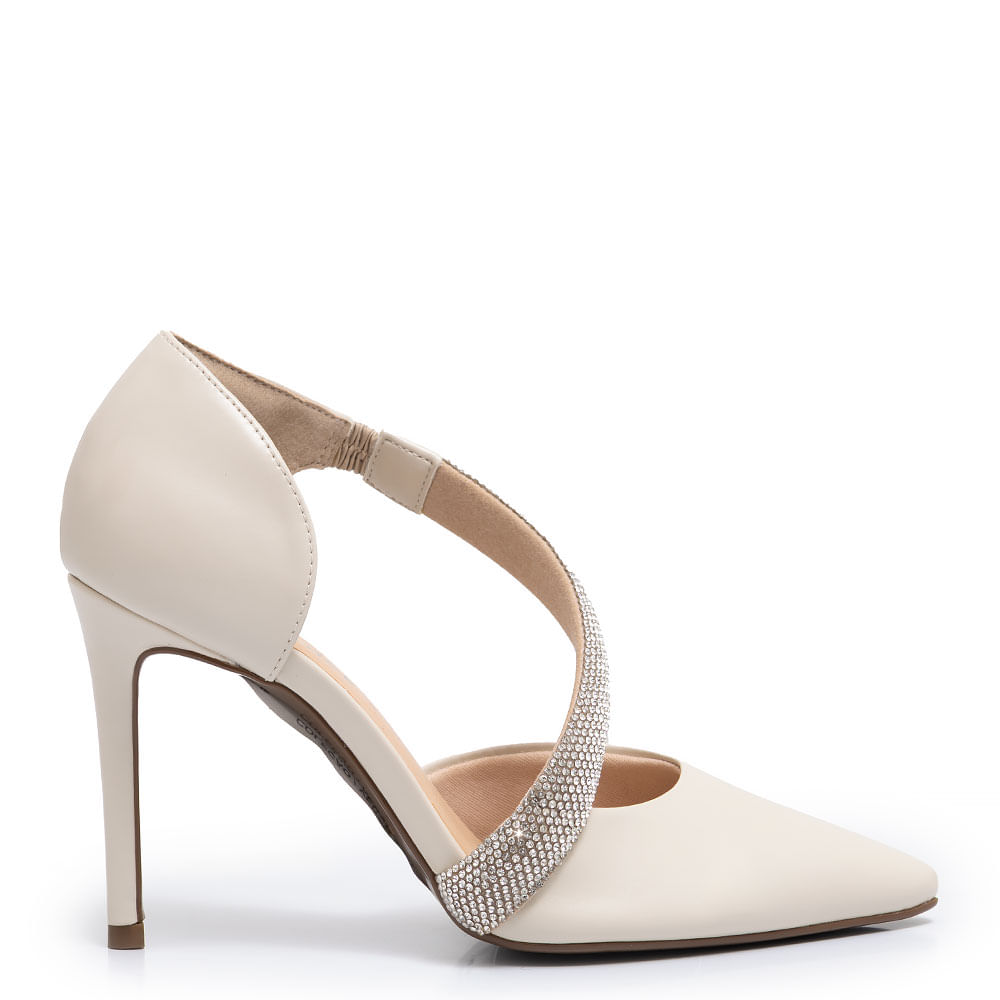 Scarpin Off White Festa Strass