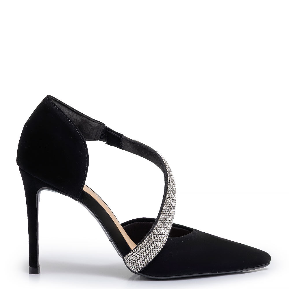 Scarpin Preto Festa Strass