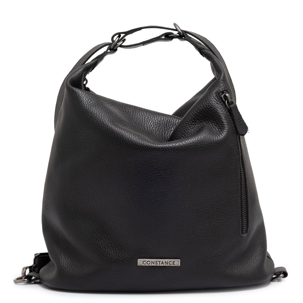 Mochila Couro 2 em 1 Preta