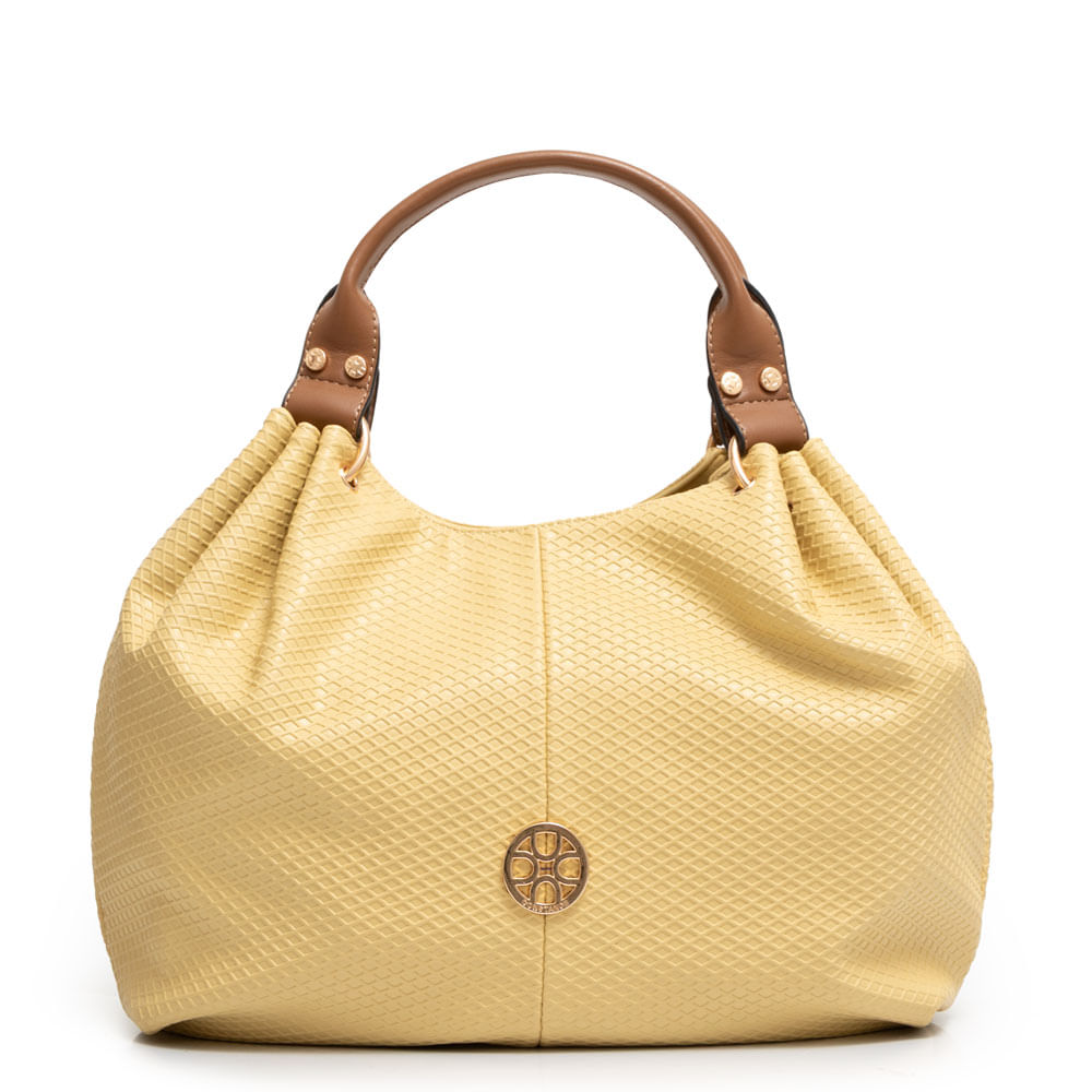 Bolsa Hobo Textura Amarela