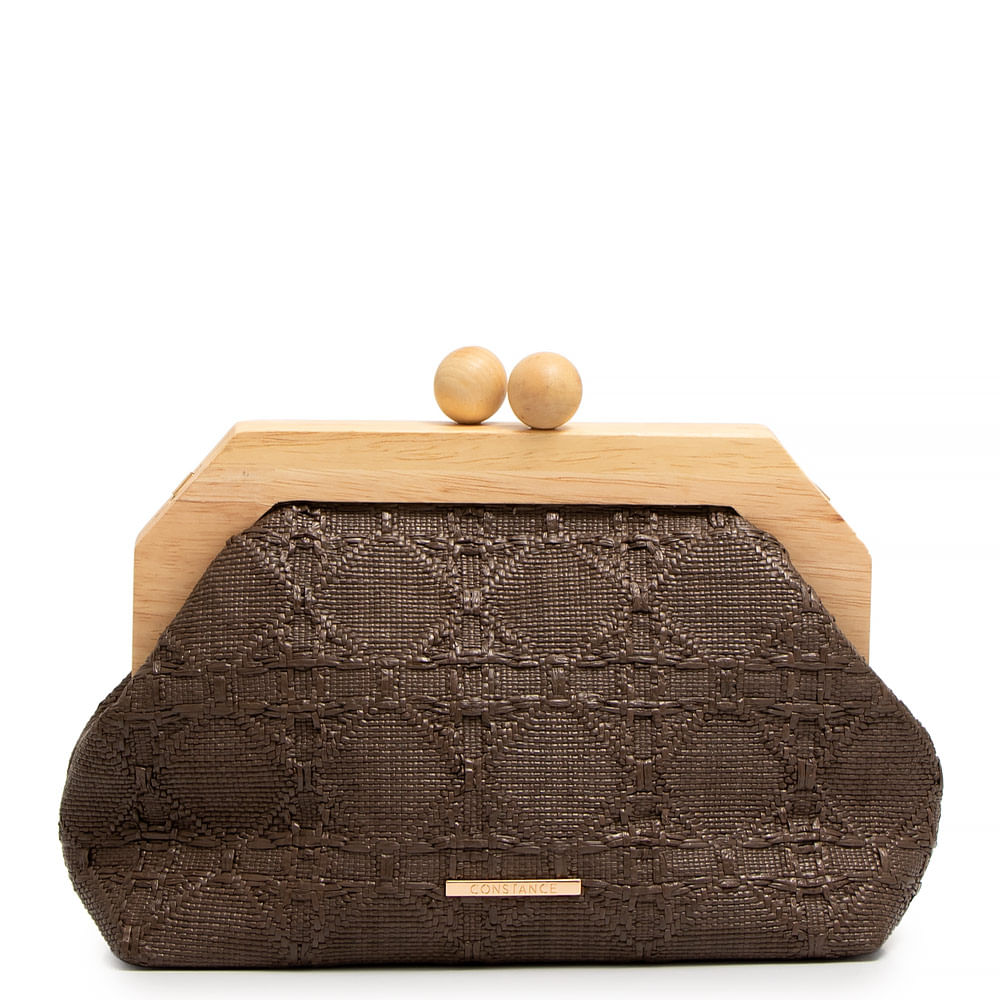 Bolsa Clutch Palha Café